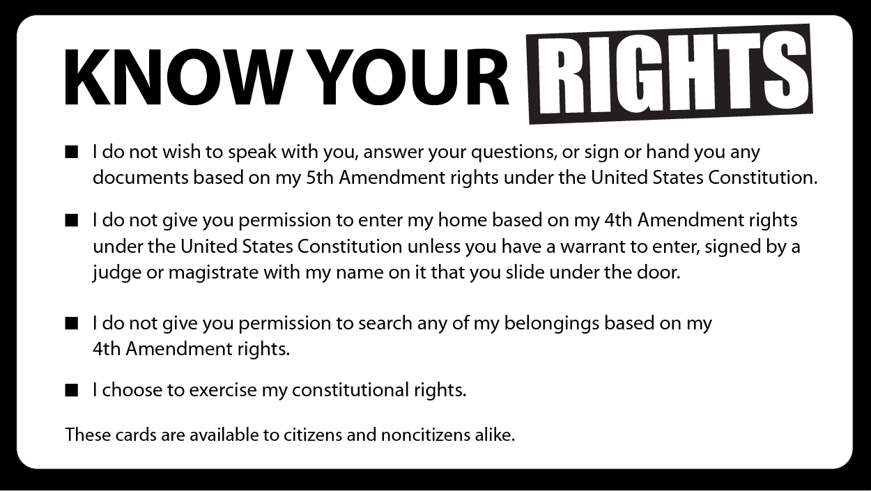 Know Your Right Graphic