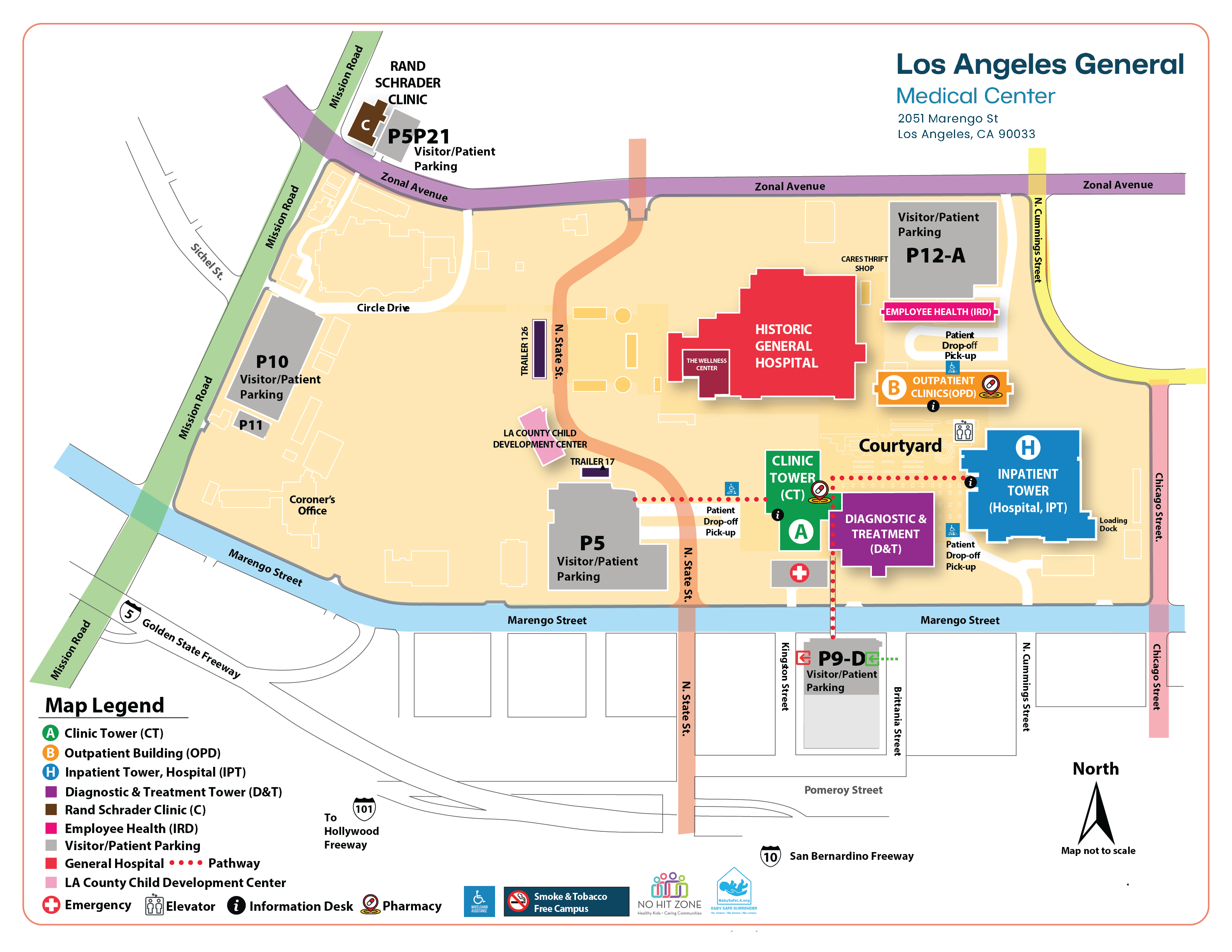 Mapa general del campus de Los Ángeles