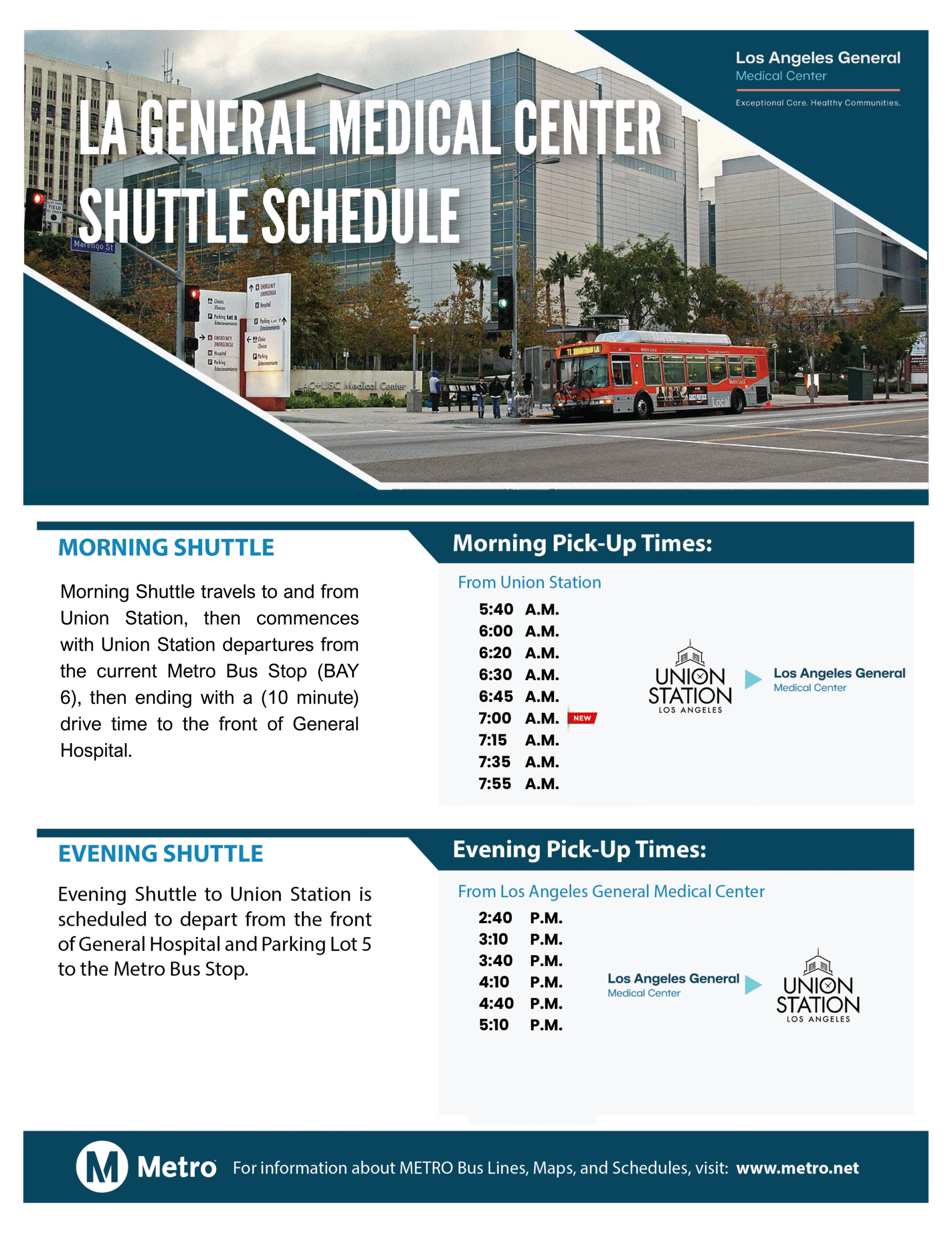 LA General Shuttle Schedule (English)