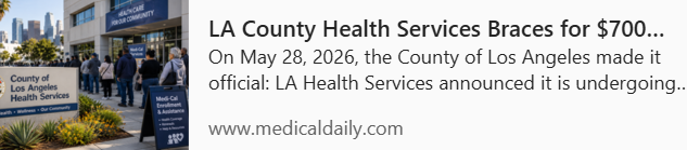 Il servizio sanitario della contea di Los Angeles si prepara a una crisi da 700 milioni di dollari dopo che la riduzione del programma Medi-Cal ha colpito 200,000 residenti.