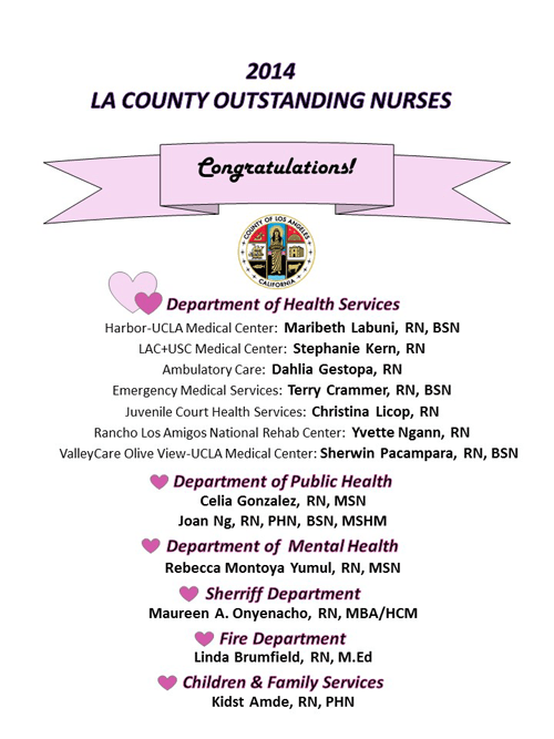 2014 LA County Outstanding Nurses