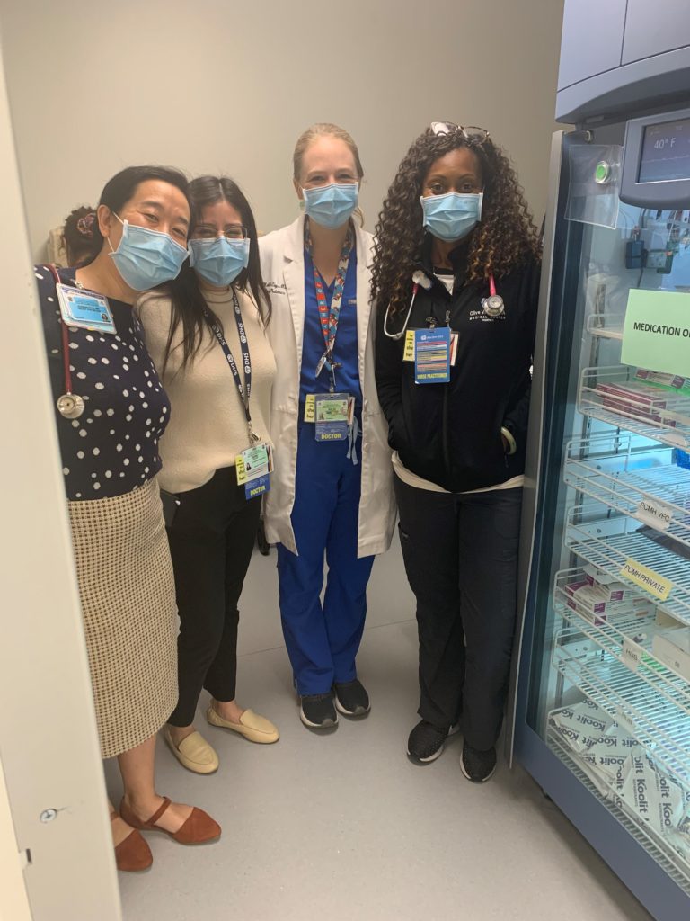 From Left to Right: Dr. Joanna (Mimi) Choi, Dr. Sarai Santos, Dr. McCoy-Wilson and NP Shanica Davis from Olive View-UCLA Pediatrics