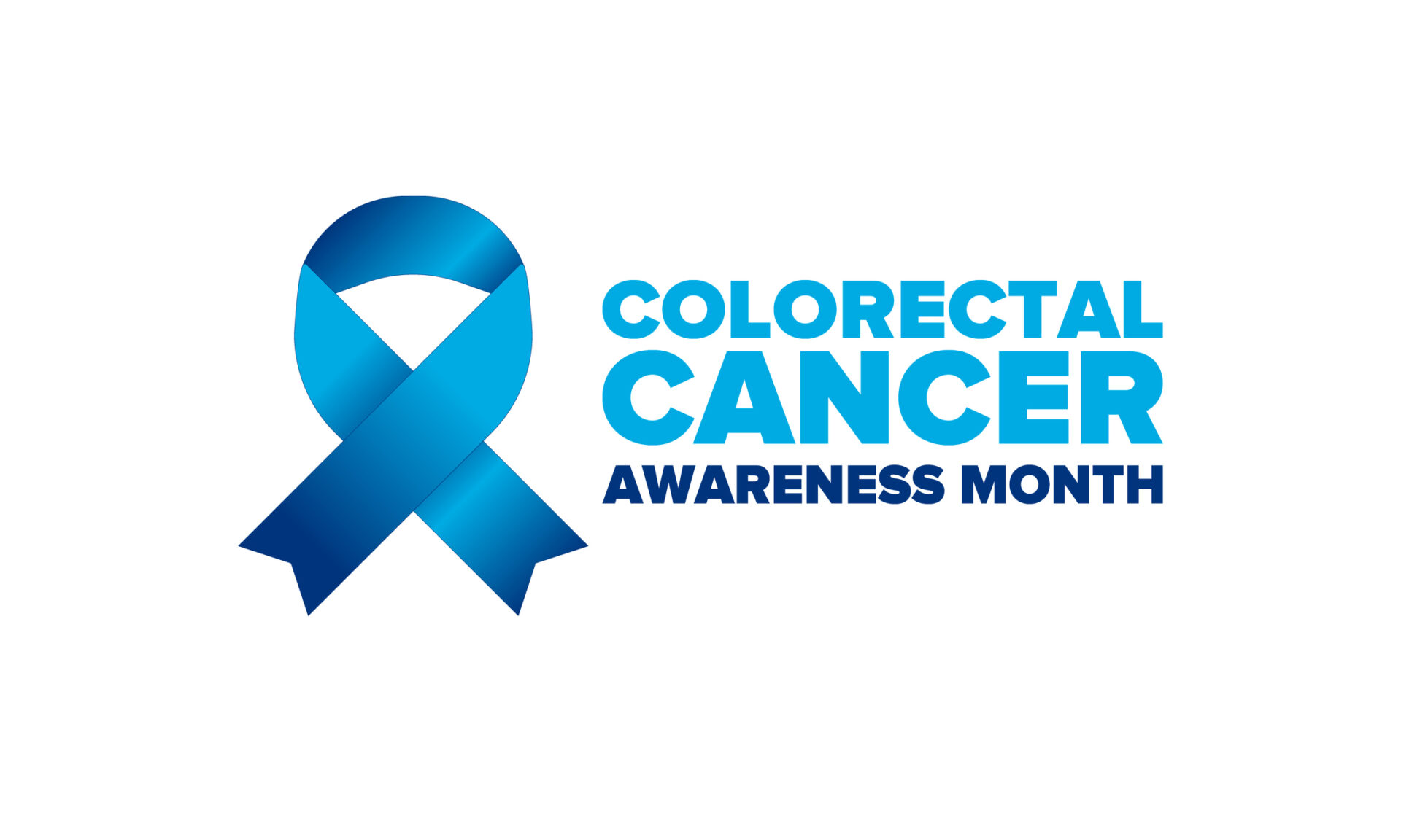 Colorectal Cancer Awareness Month. Celebrate annual in March. Control and protection. Prevention campaign. Medical health care concept. Poster with blue ribbon. Banner, background. Vector illustration