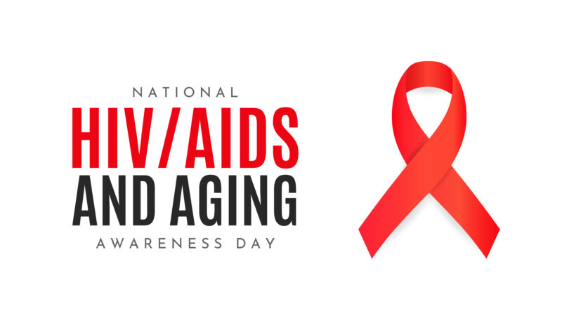 National Hiv Aids and Aging Awareness Day card. Vector